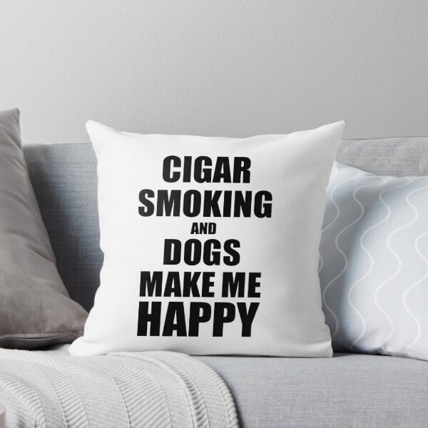 Item preview, Cigar Smoking And Dogs Make Me Happy Funny Gift Idea For Hobby Lover designed and sold by FunnyGiftIdeas.