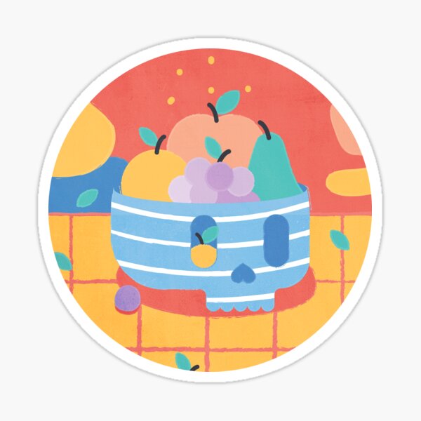 Skull Fruit Bowl Sticker