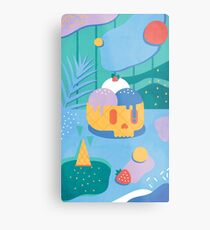 Skull Ice Cream Cone Metal Print