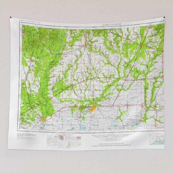 Item preview, USGS TOPO Map Louisiana LA Lake Charles 335218 1954 250000 designed and sold by WetdryvacRB01.
