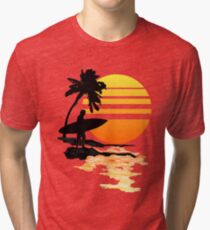 Camiseta de tejido mixto Surfing Sunrise