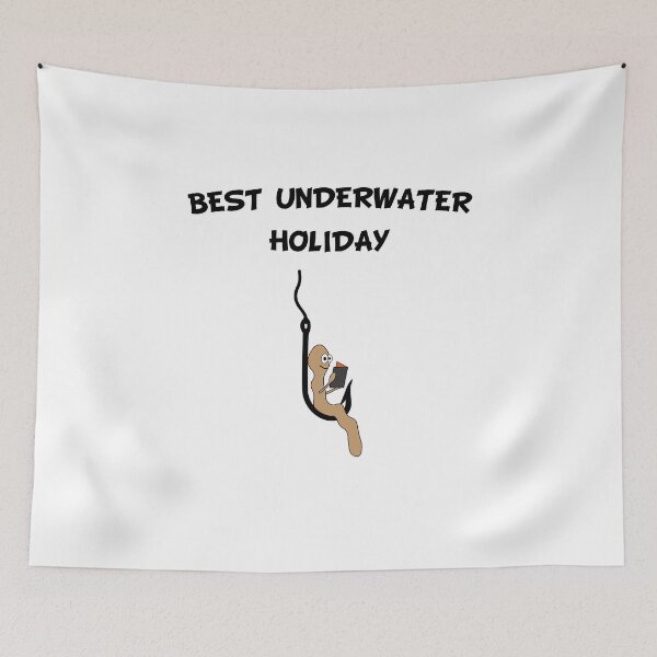 Item preview, Worm holiday on fishing hook. Angler gift idea designed and sold by dm4design.