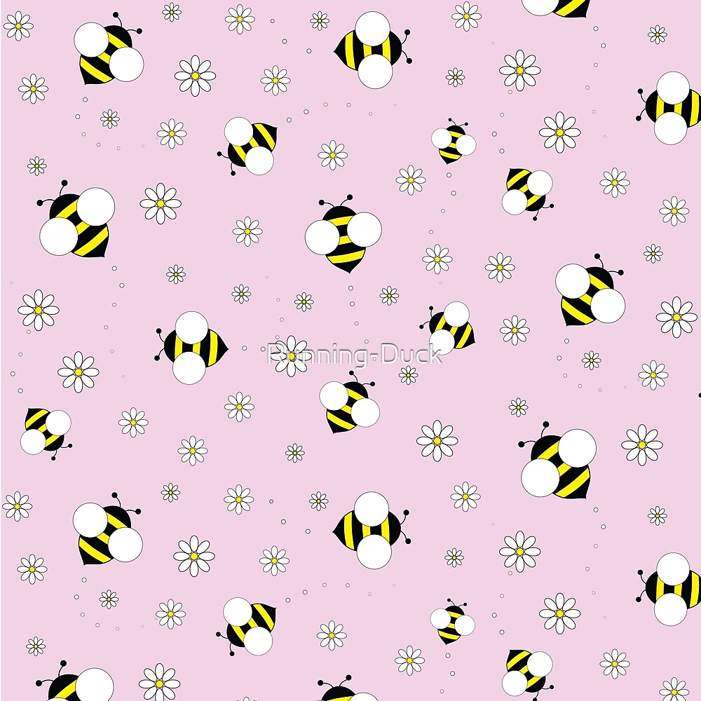 Bee And Daisy Pattern By Running Duck Redbubble