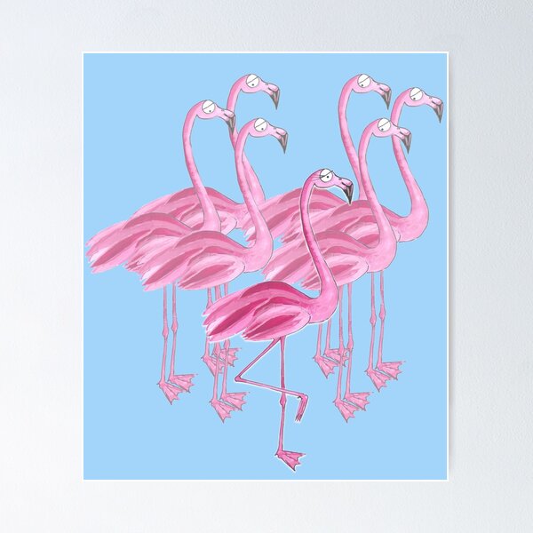Item preview, Flamingoes (blue background) designed and sold by Sascha  Kläger.