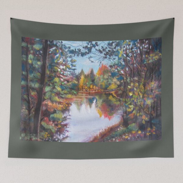 Item preview, Autumn Lake (painting) designed and sold by JeanBFitzgerald.