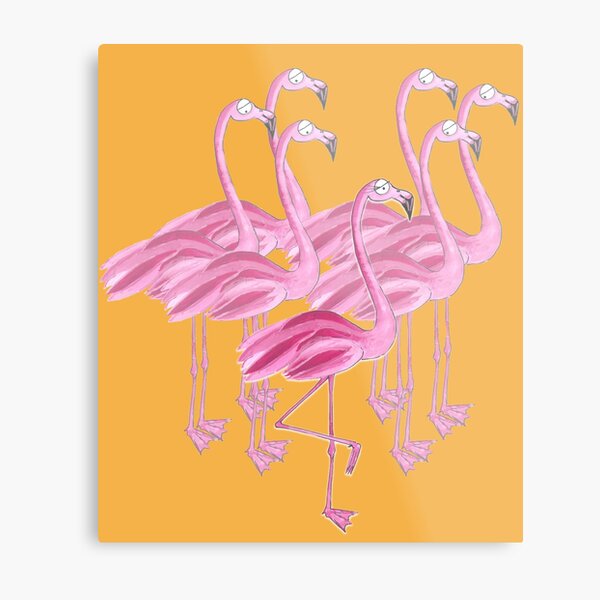 Artikel-Vorschau von Flamingoes (orange background), designt und verkauft von Sascha  Kläger.