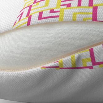 Alternate view of Pink and Yellow Squares Throw Pillow