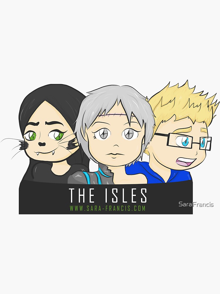 Thumbnail 3 of 3, Sticker, THE ISLES - 3 Member Design designed and sold by SaraFrancis.
