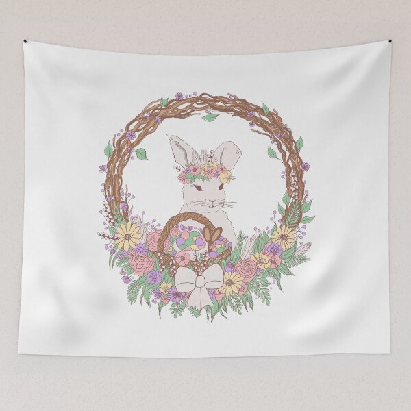 Item preview, Easter Bunny Floral Wreath designed and sold by Chloes-drawings.