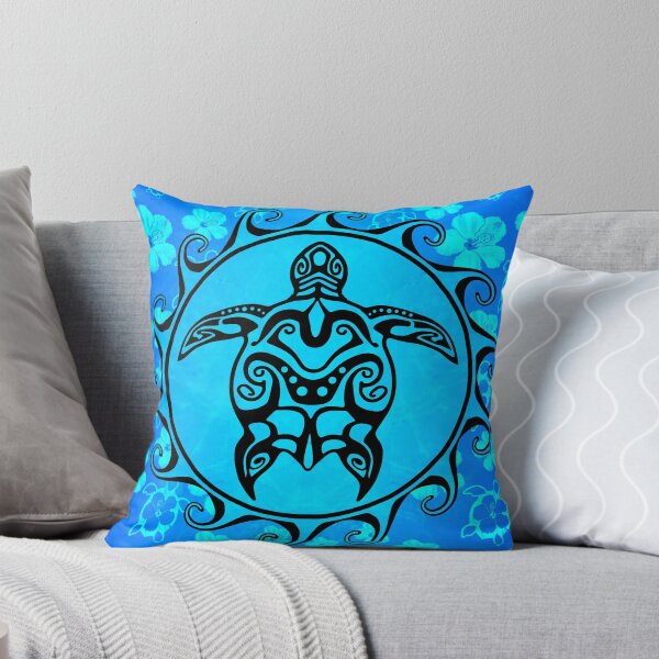 Item preview, Black Tribal Turtle And Hibiscus Pattern designed and sold by BailoutIsland.