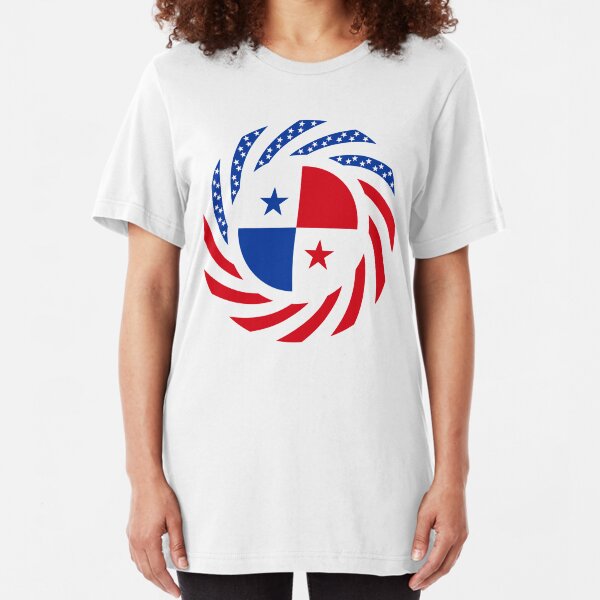 Panamanian American Multinational Patriot Flag Series Slim Fit T-Shirt