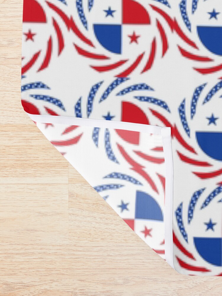 Alternate view of Panamanian American Multinational Patriot Flag Series Shower Curtain