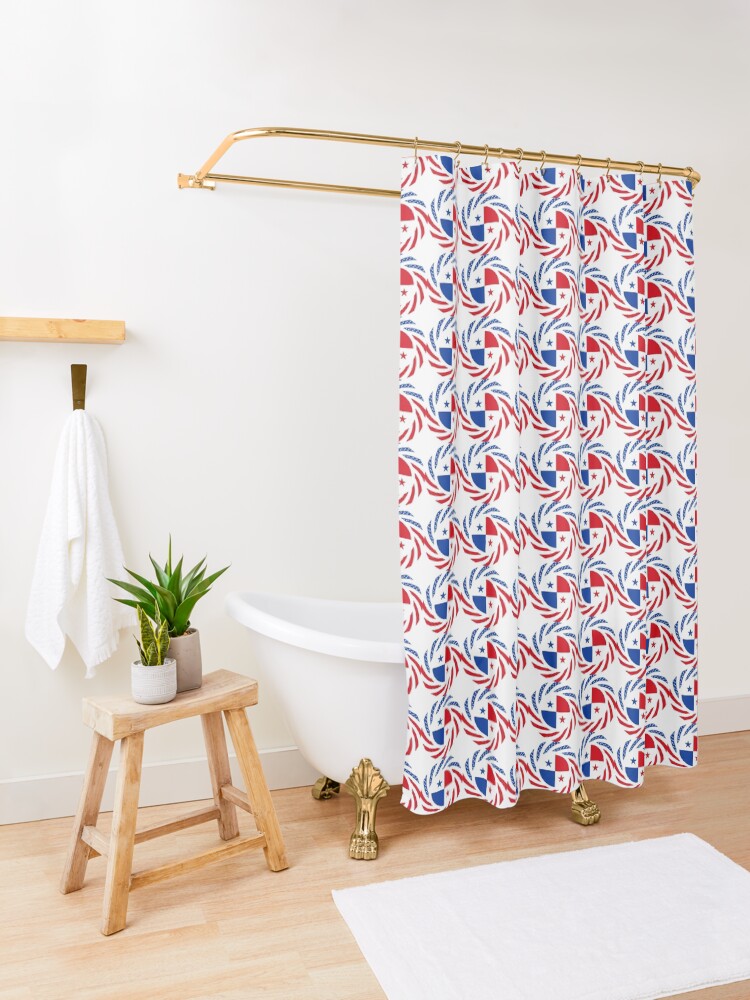 Alternate view of Panamanian American Multinational Patriot Flag Series Shower Curtain