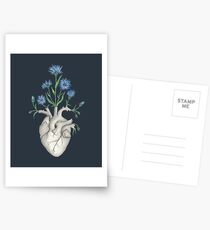 Blumenherz: Menschliches Anatomie-Kornblume-Mutter-Tagesgeschenk Postkarten