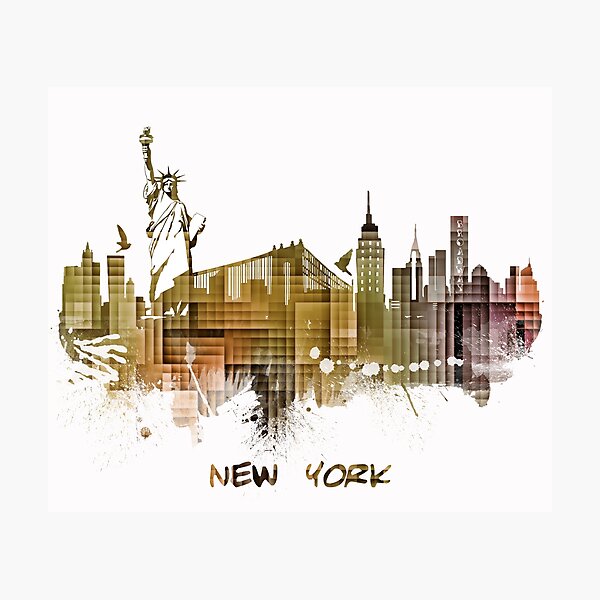 Item preview, New York City skyline green cube designed and sold by JBJart.