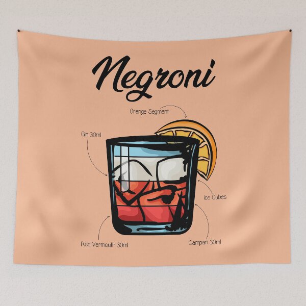 Item preview, Negroni Cocktail Recipe designed and sold by HuckleberryArts.