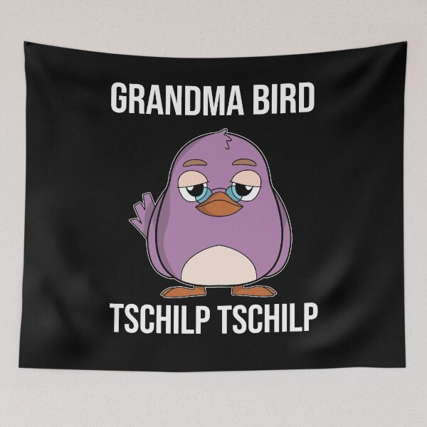 Item preview, Bird grandmother saying Chilp designed and sold by René Gudenrath.