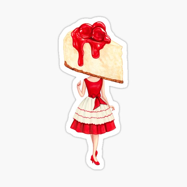 Cake Head Pin-Up : Cherry Cheesecake Sticker