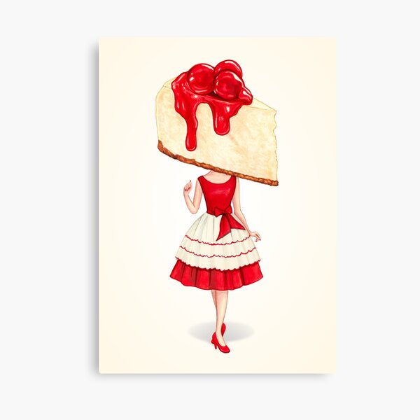 Item preview, Cake Head Pin-Up : Cherry Cheesecake designed and sold by Kelly  Gilleran.