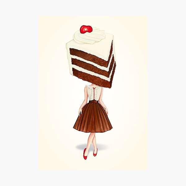 Impression Photo Tete De Gateau Pin Up Cerise Par Kellygilleran Redbubble