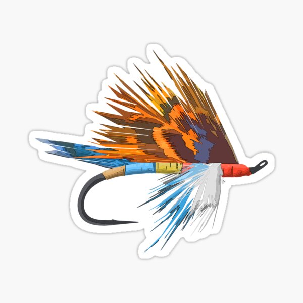 Classic Salmon Fly Stickers for Sale, Free US Shipping