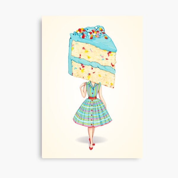 Item preview, Cake Head Pin-Up : Birthday Funfetti designed and sold by Kelly  Gilleran.