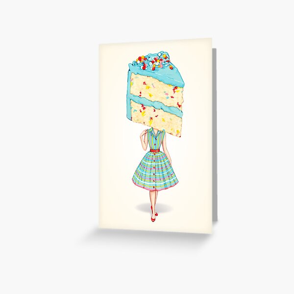 Aperçu de l'œuvre Cake Head Pin-Up: Anniversaire Funfetti créée et vendue par Kelly  Gilleran.