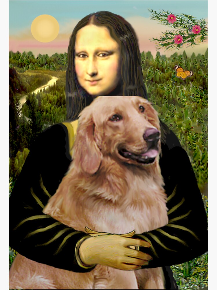 Mona Lisa and her Golden Retriever #1 by JeanBFitzgerald