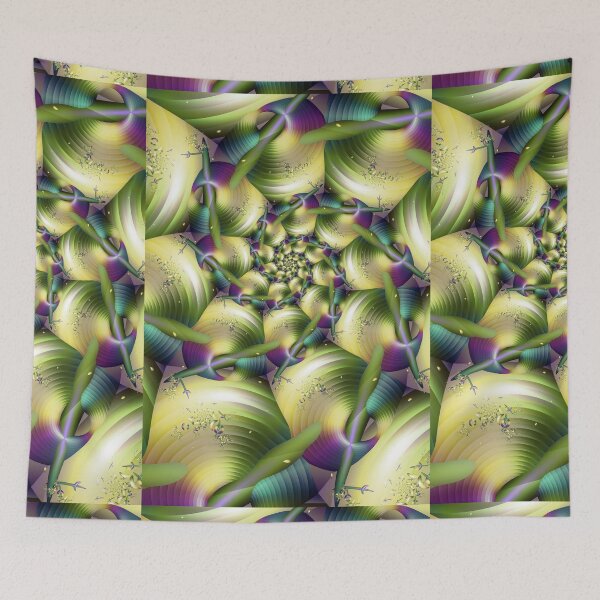 Item preview, Golden green vortex fractal  designed and sold by pinkal.