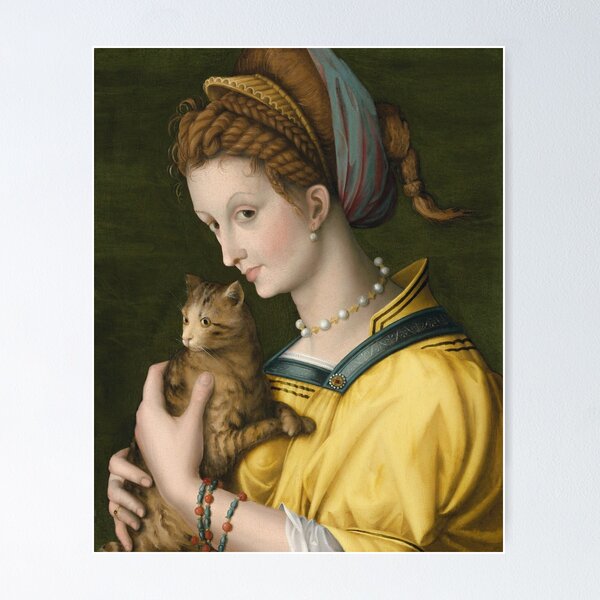 Item preview, Portrait of a Young Lady Holding a Cat by Bacchiacca, 1525 designed and sold by Vintage Wall Art.