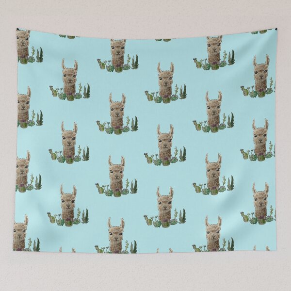 Item preview, Llama and succulents  designed and sold by Miranda-random.
