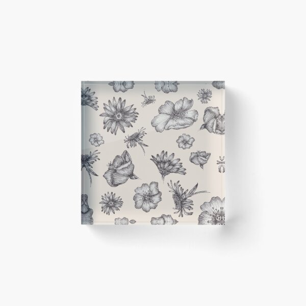 Item preview, Flowers line drawing designed and sold by ku-qu.