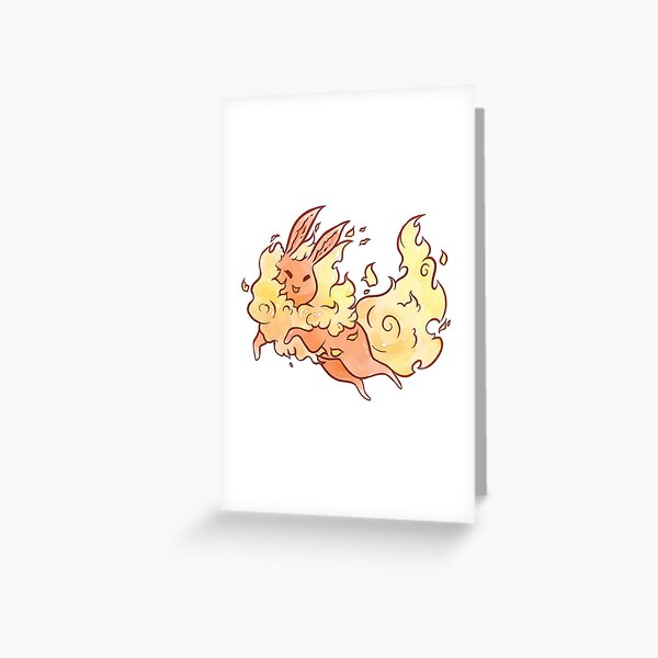 Watercolor Flareon Greeting Card