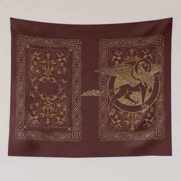Item preview, Gold Red Lion Motif designed and sold by RedJasmine.