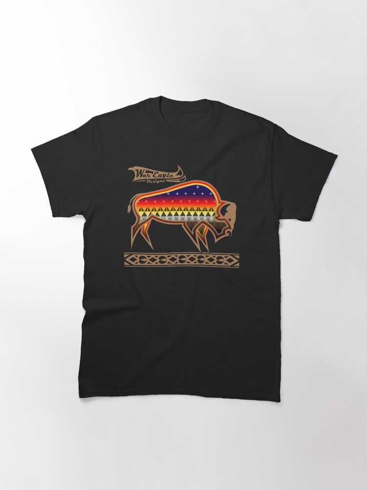 Thumbnail 3 of 7, Classic T-Shirt, Protecting the People Brown Buffalo designed and sold by MelvinWarEagle.