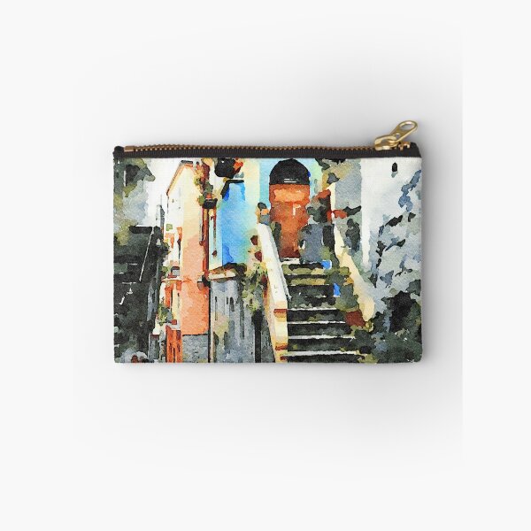 Item preview, Old woman in the alley with stairs and blue building designed and sold by Giuseppe Cocco.