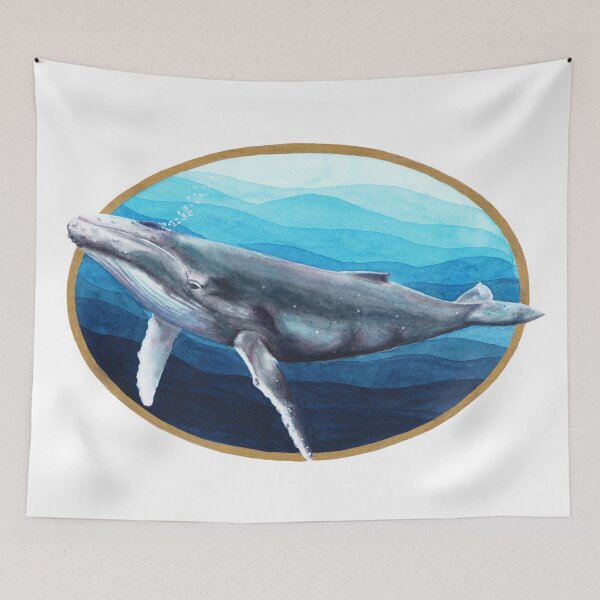 Item preview, Humpback whale watercolor art designed and sold by Petrún Sigurðardóttir.