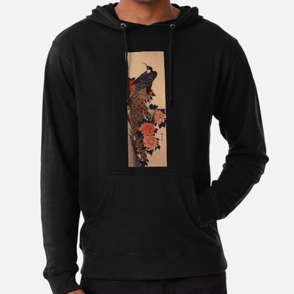 Peacock And Peony by Utagawa Hiroshige (Reproduction) Lightweight Hoodie