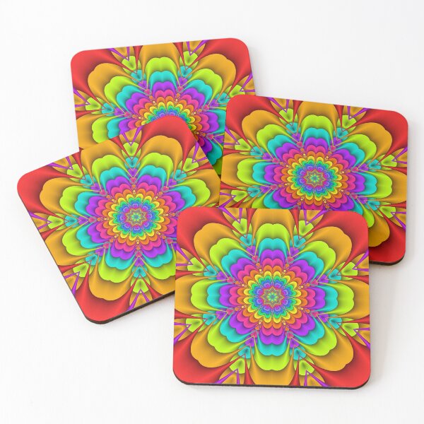 Item preview, Colourful Concentric Rainbow Flower designed and sold by pinkal.