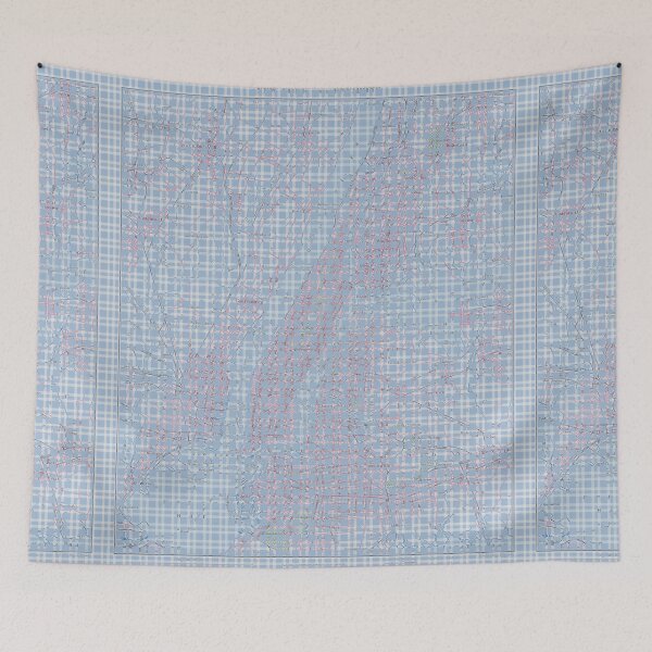 Item preview, New York Map in Gingham designed and sold by maccm.
