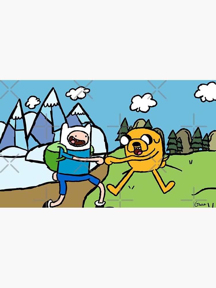 "Finn and Jake Ultimate Fist Bump Full" Sticker by GraeMiller Redbubble