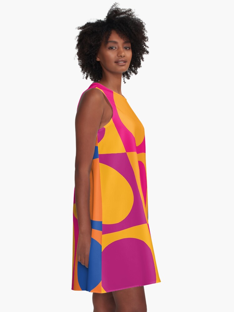 Alternate view of Retro 60s Mod Pattern A-Line Dress
