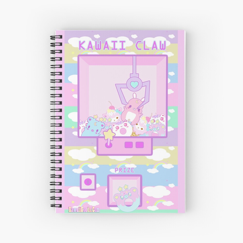 "kawaii crane machine" Spiral Notebook for Sale by kawaiigoods Redbubble