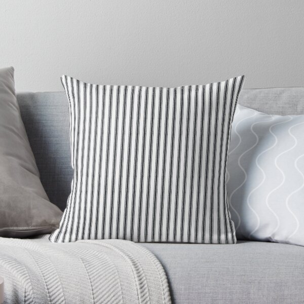 Old Fashioned Ticking Stripes Throw Pillow