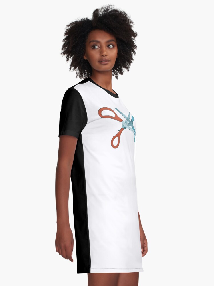 Scissoring Graphic T-Shirt Dress