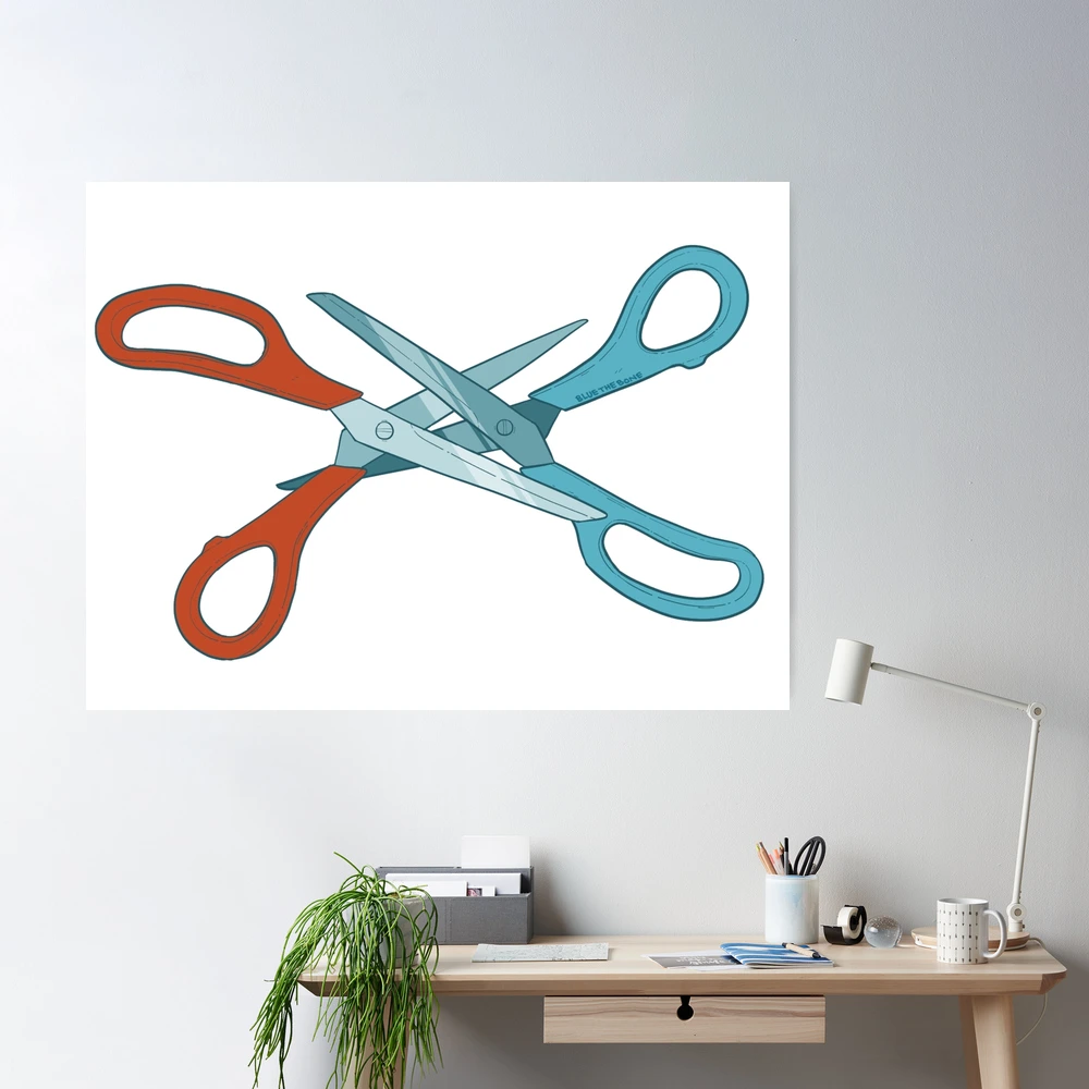 Scissoring Scissors Sticker Art Print by Losingshape