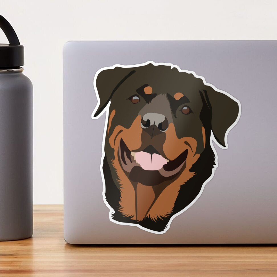 Dog Rottweiler in a rockabilly aesthetic Sticker for Sale by