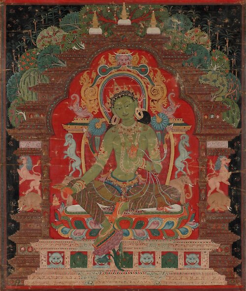 	Green Tara (Khadiravani) is usually associated with protection from fear and the eight obscurations: pride, ignorance, hatred and anger, jealousy, bandits and thieves and so on.Shop all products	
