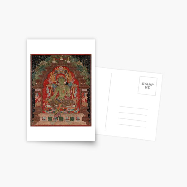 Green Tara (Khadiravani) is usually associated with protection from fear and the eight obscurations: pride, ignorance, hatred and anger,  jealousy, bandits and thieves and so on.  Postcard