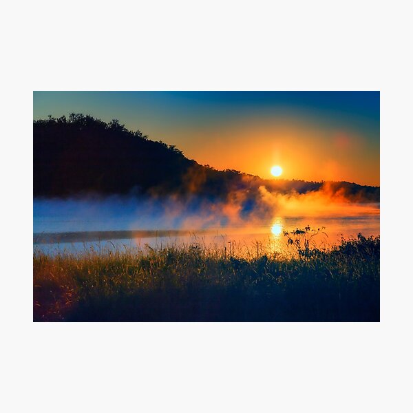 Foggy morning sunrise Photographic Print